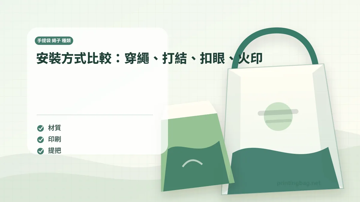 金屬扣眼安裝織帶禮盒袋固定方式近拍