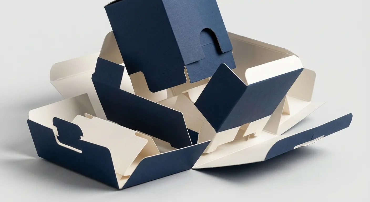 常見彩盒盒型的刀模線解析，彩盒刀模線相關細節圖