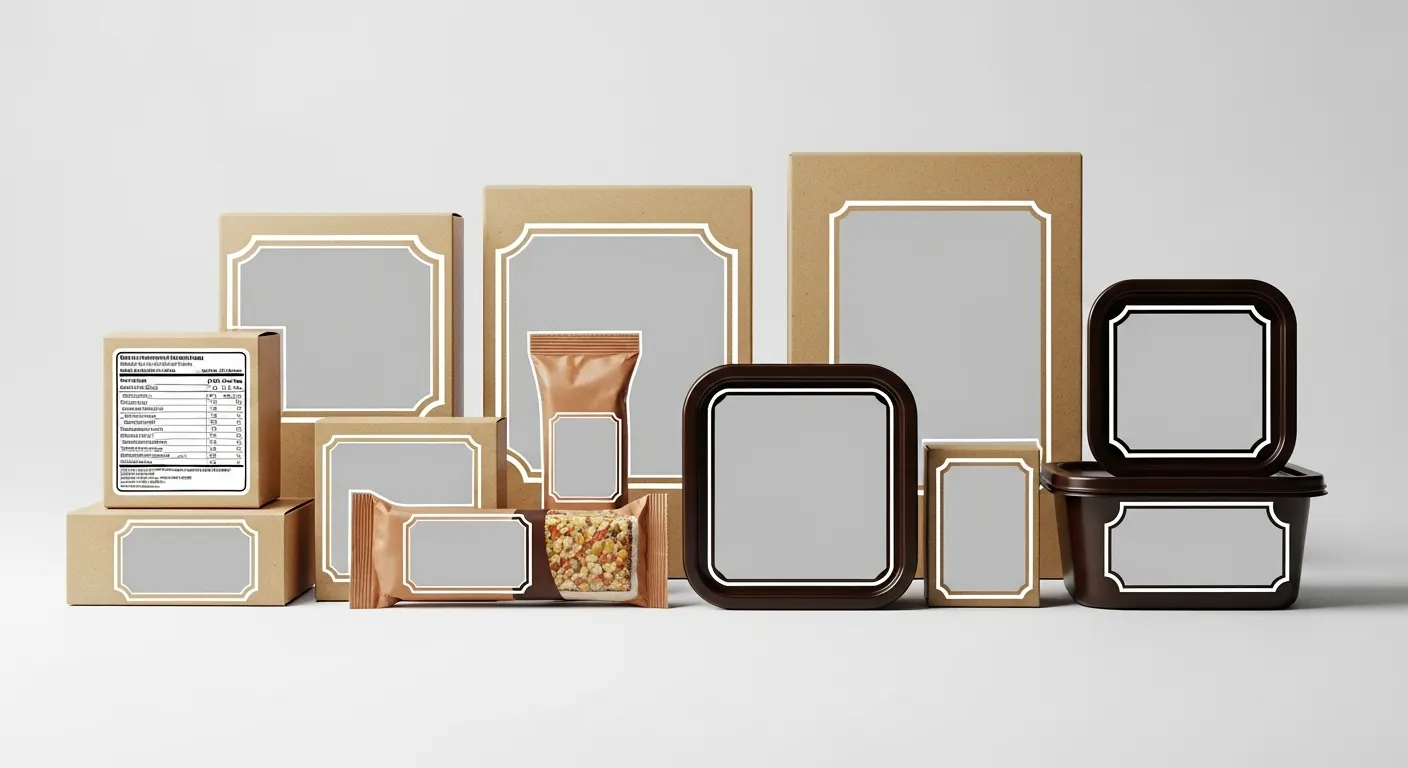 食品彩盒法規標示必填欄位示意圖，列出台灣食品安全法規對包裝盒的材質限制與標示要求，食品彩盒法規合規指南。