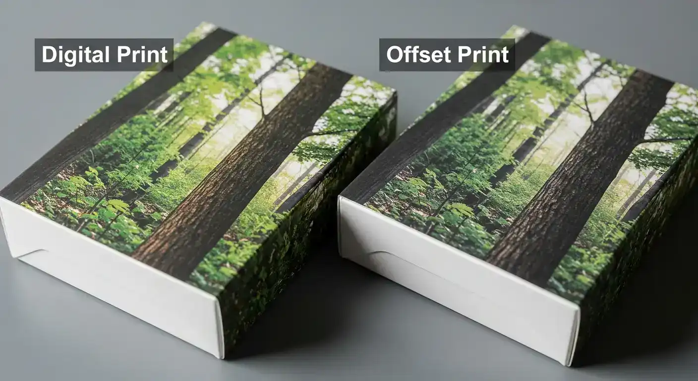 彩盒成本結構分解圖：紙材、印刷、刀模、加工費用比例