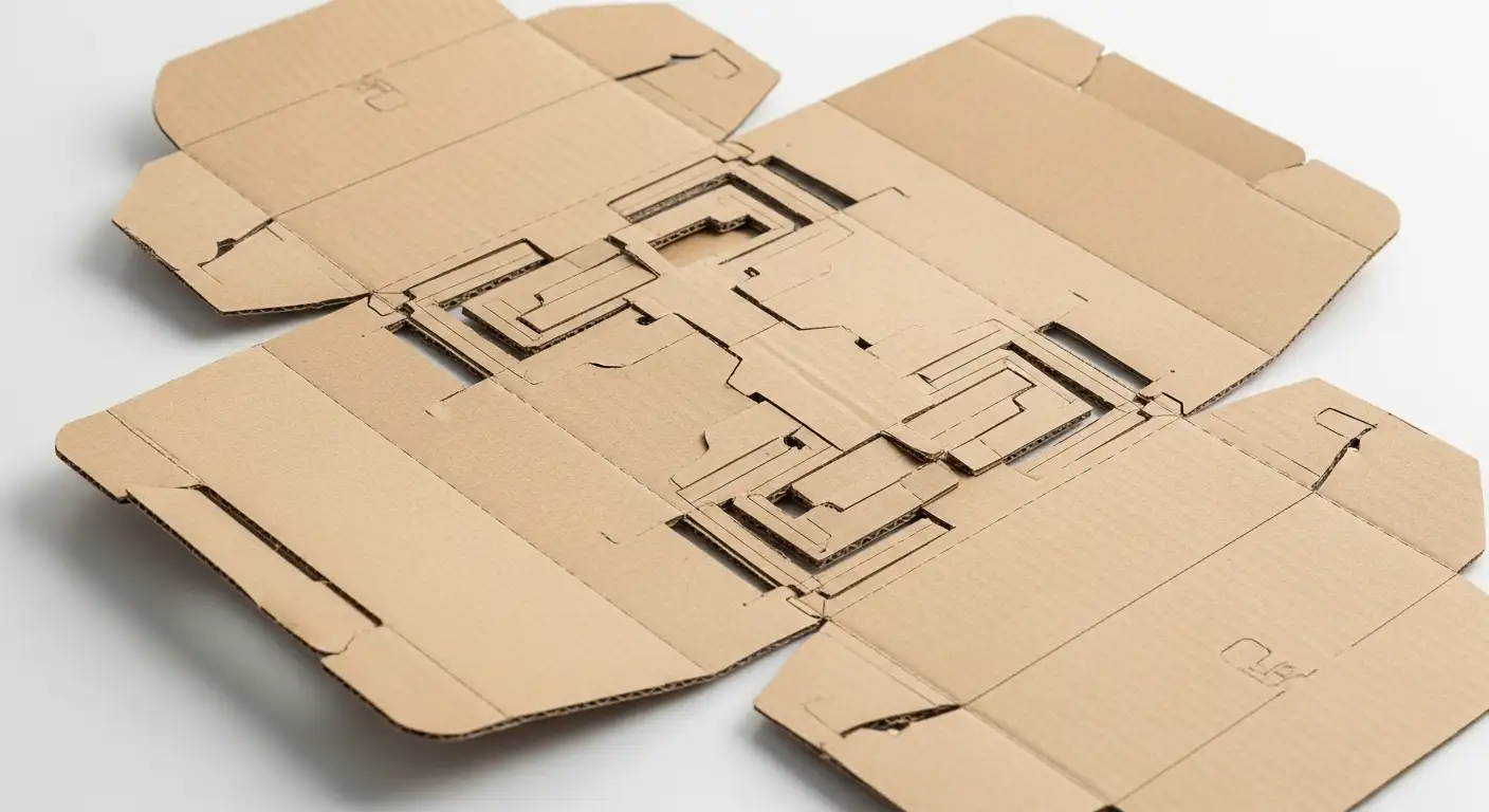 彩盒結構設計展開圖對比，各種盒型的刀模結構示意