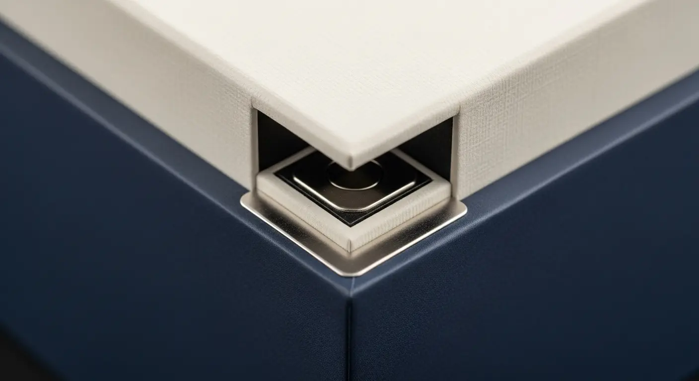 天地蓋禮盒結構剖面圖，展示蓋深與裱糊層次