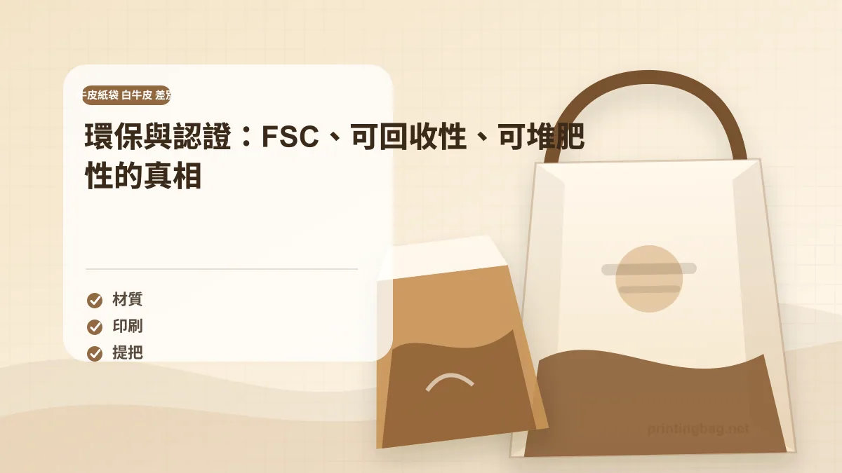 環保與認證：FSC、可回收性、可堆肥性的真相，牛皮紙袋 白牛皮 差別相關細節圖