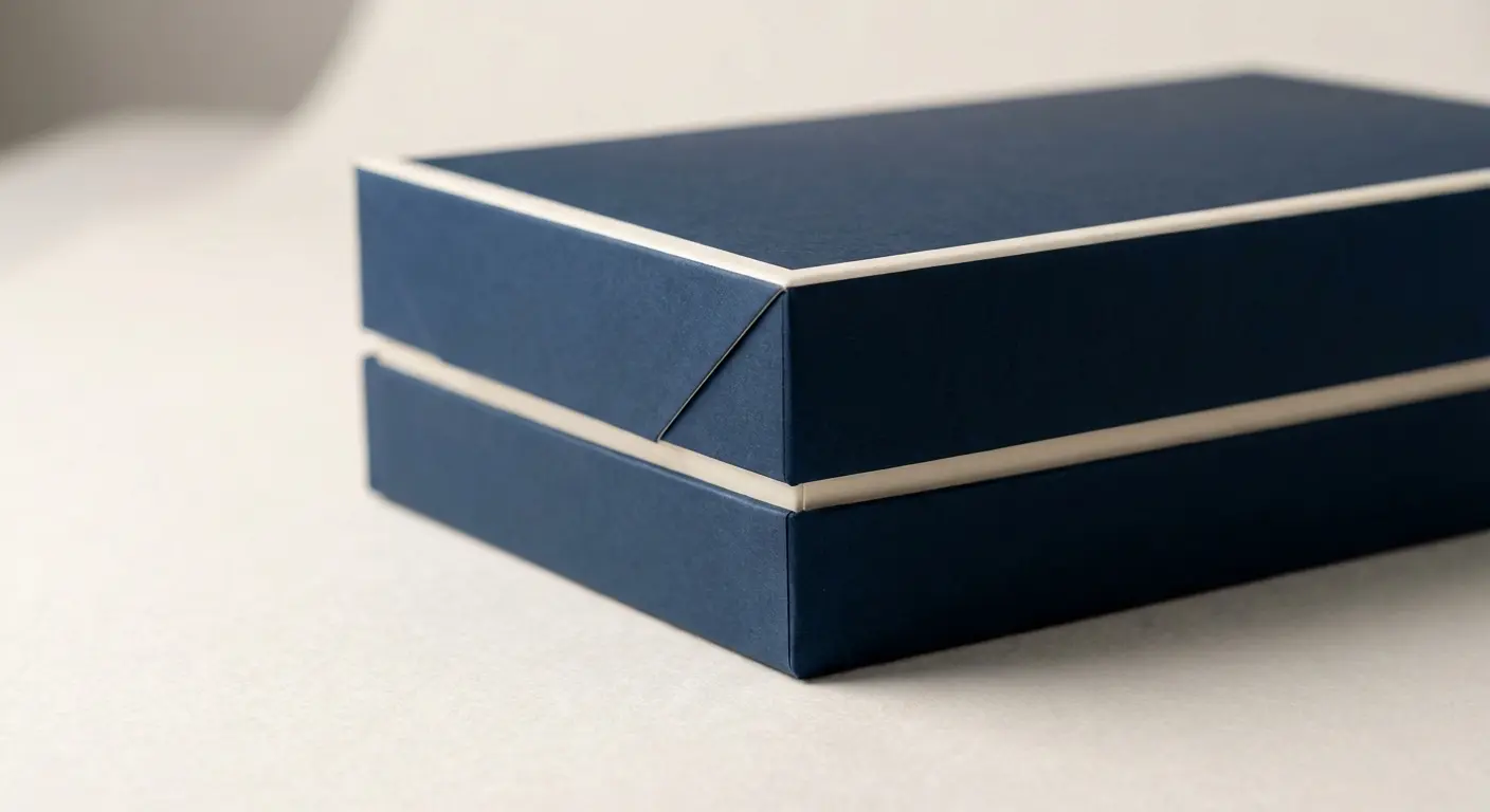 天地盒展開結構圖，蓋與底分離展示紙材與加工細節