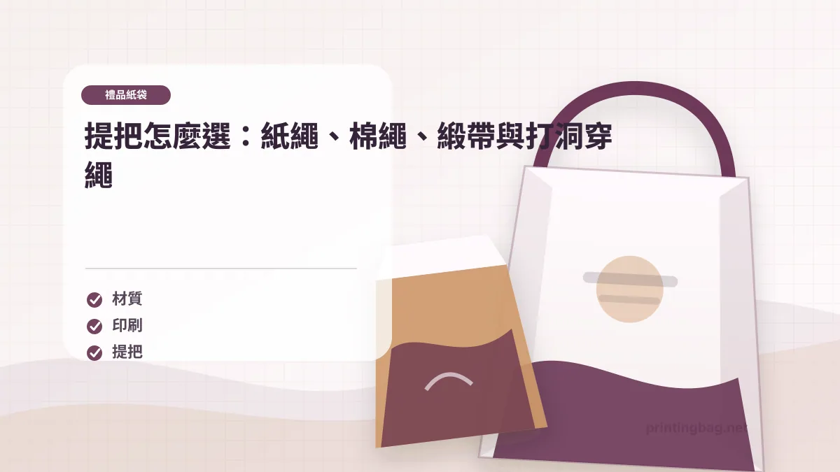 提把怎麼選：紙繩、棉繩、緞帶與打洞穿繩，禮品紙袋相關細節圖