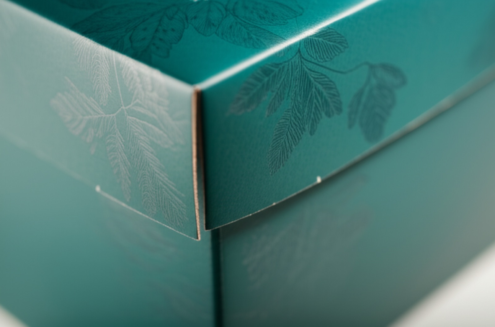 霧膜加工特寫：表面柔和細緻的保健食品彩盒