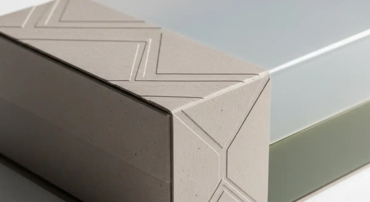 2026年極簡主義彩盒設計案例，展示大地色系與留白版面構成