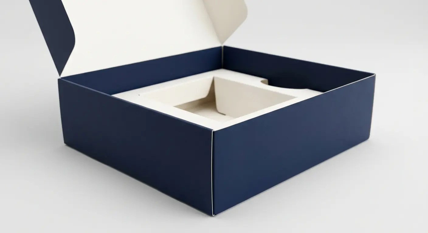 彩盒三種內襯材質對比展示，說明紙托、EVA海綿與珍珠棉的保護效果、成本差異與適用場景，彩盒內襯設計選擇指南。