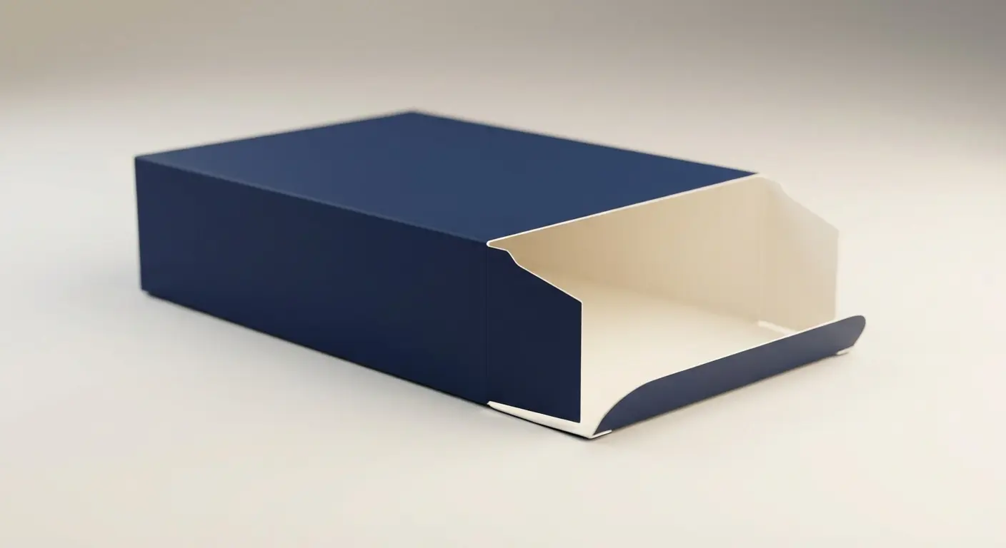 反插盒、正插盒、自動扣底盒三種盒型並列展示在工作桌上