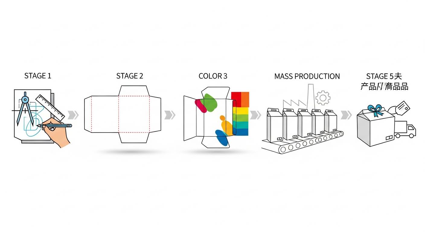 彩盒開發打樣流程時間軸示意圖