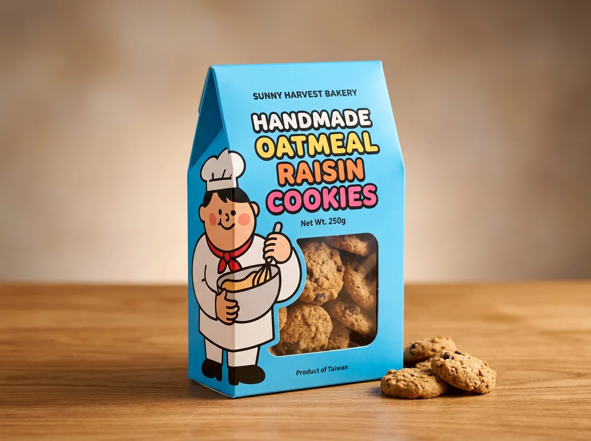 食品餐飲開窗彩盒，PET 透明窗口加強結構。