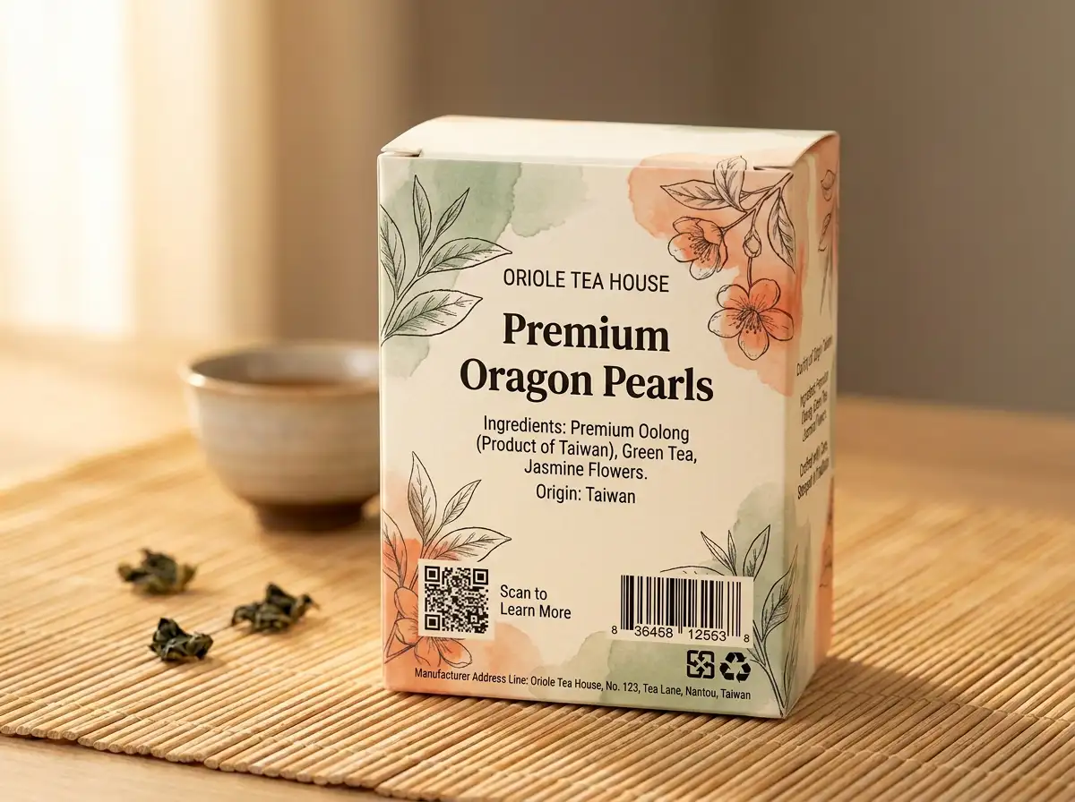 FSC 認證牛皮紙板茶葉禮盒，壓凸 Logo 高端呈現。