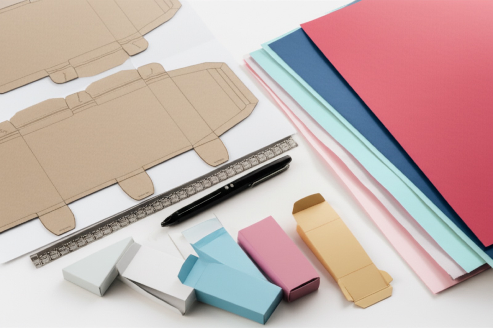 紙盒包裝規劃素材：刀模圖、紙樣、色樣與成品彩盒