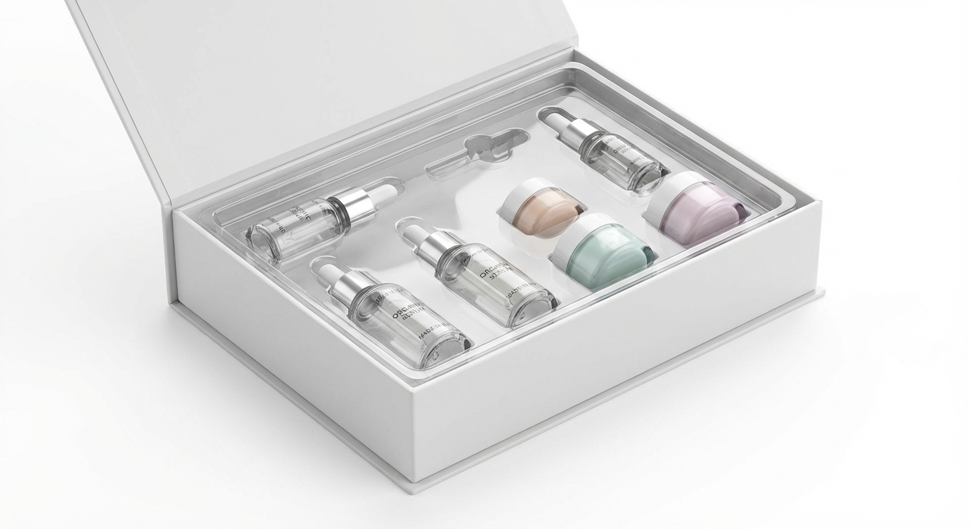 PP 透明塑料內襯：展示性組合包裝的透視固定方案