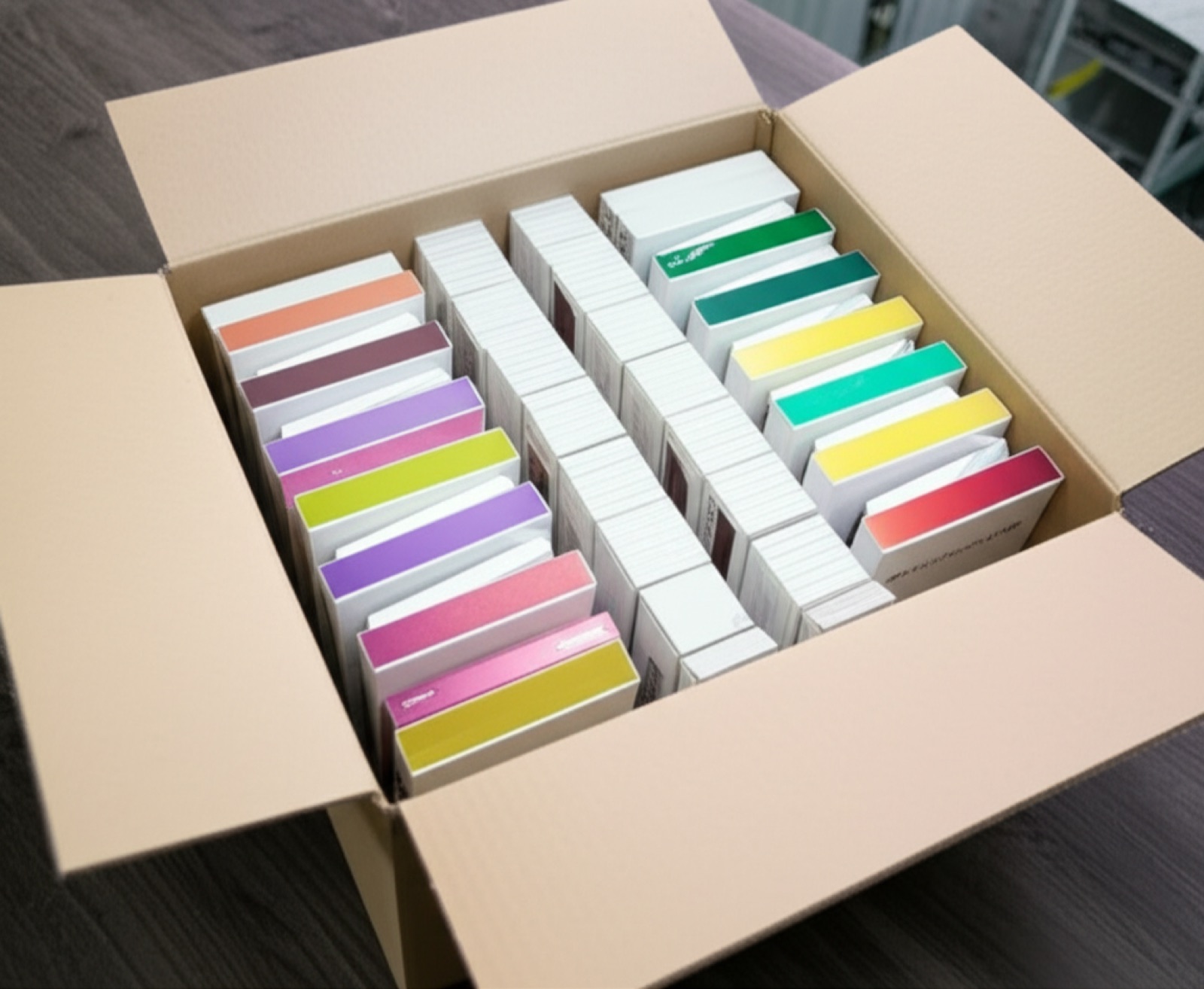 完成品紙盒整齊包裝準備出貨